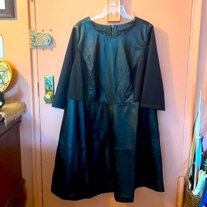 Leather And Ponte Knit Fit & Flare Dress
Size 26W